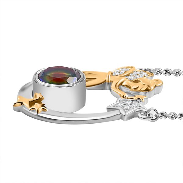 Nebel Quarz und Zirkon Halskette, 45 cm - 2,49 ct. image number 3