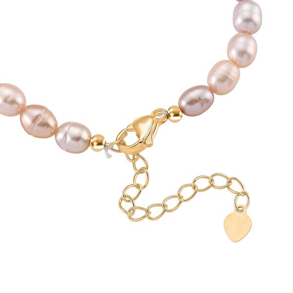 Mehrfarbiges S&uuml;&szlig;wasser Perle Armband in Goldton image number 5