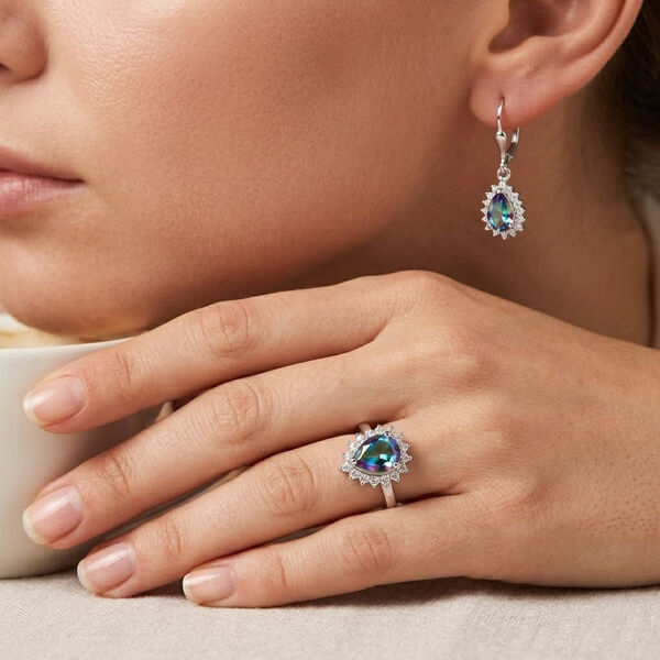 D'Joy Merkur mystischer Topas und Zirkon Ring und Ohrringe image number 2