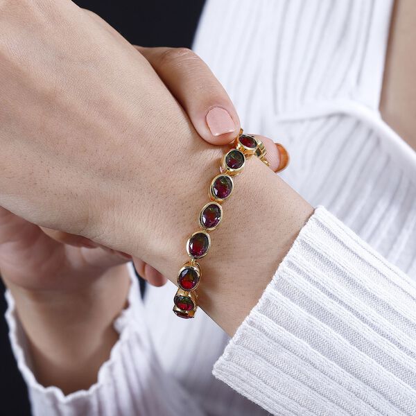 Wassermelonen Quarz Triplett und Multi-Edelstein-Armband image number 3