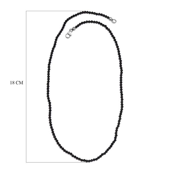 Schwarze Spinell Halskette, ca. 45 cm, 925 Silber ca. 42,70 ct image number 6