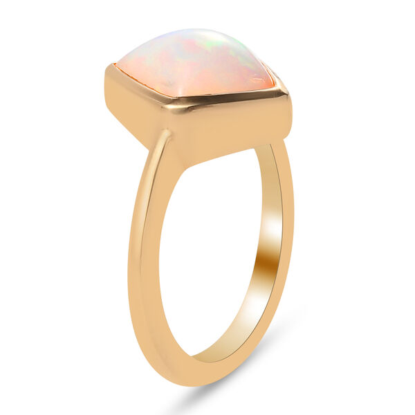 Nat&uuml;rlicher &Auml;thiopischer Opal Solit&auml;r Ring 925 Silber Gelbgold Vermeil image number 6