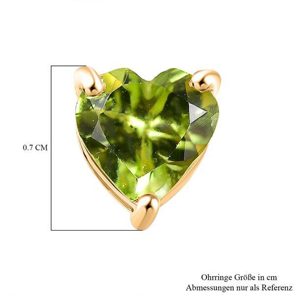 Peridot Ohrstecker 925 Silber vergoldet ca. 1.28 ct image number 4