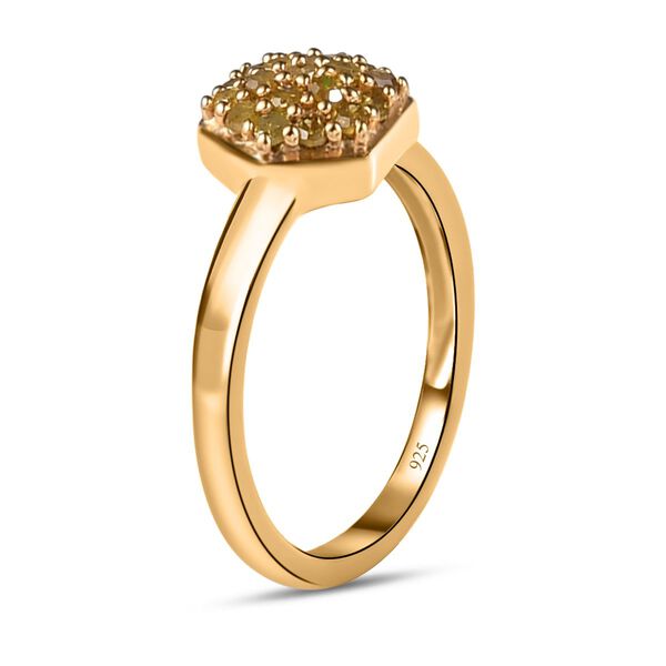 Gelber Diamant Ring 925 Silber Gelbgold Vermeil (Größe 16.00) ca. 0,20 ct image number 5