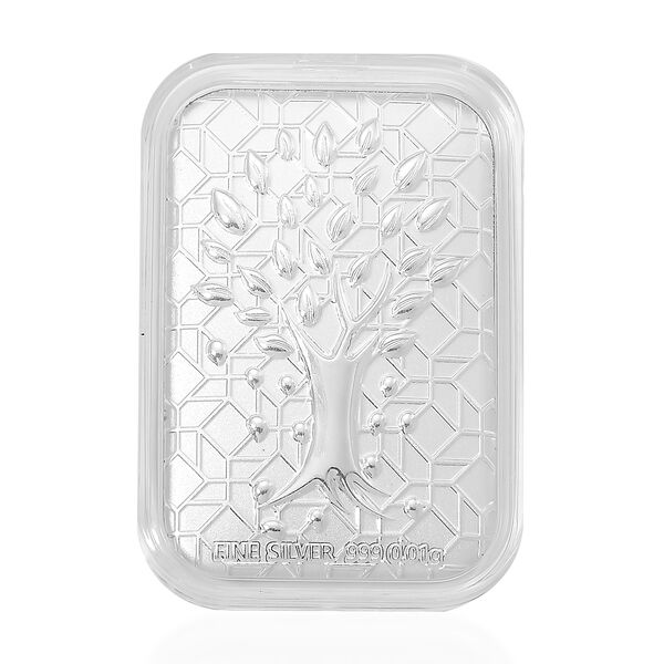 999er Silber Silberfolie, Lebensbaum Motiv, ca. 26x40 mm. ca. 10.00 mg