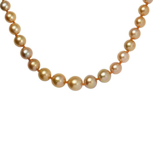 AAAA goldene S&uuml;dseeperle 50cm Halskette in 750 Gold image number 4