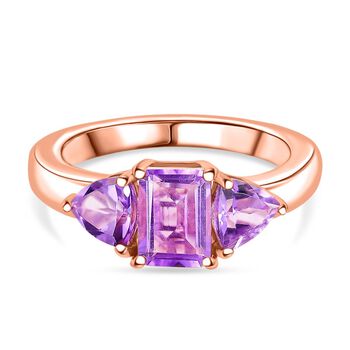 D'Joy AAA Rose De France Amethyst Ring 925 Silber 750 ros&eacute;vergoldet (Gr&ouml;&szlig;e 20.00) ca. 1,74 ct