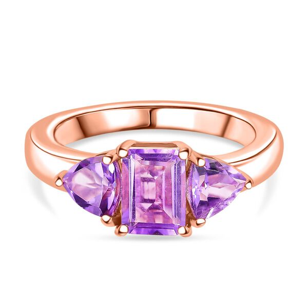 D'Joy AAA Rose De France Amethyst Ring 925 Silber 750 ros&eacute;vergoldet (Gr&ouml;&szlig;e 20.00) ca. 1,74 ct