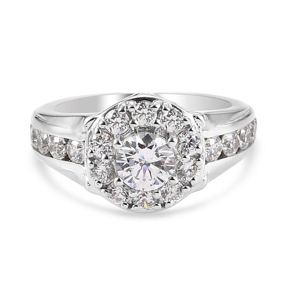 LUSTRO STELLA Hergestellt mit ZIRKONIA Ring 925 Silber Platin-Überzug (Größe 16.00) ca. 2,96 ct image number 1