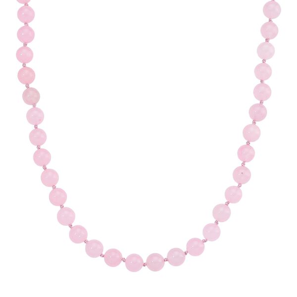 Rosa Morganit Farbiger Quarzit Halskette ca. Flexibles cm Reiner Edelstahl ca. 270.00 ct image number 0