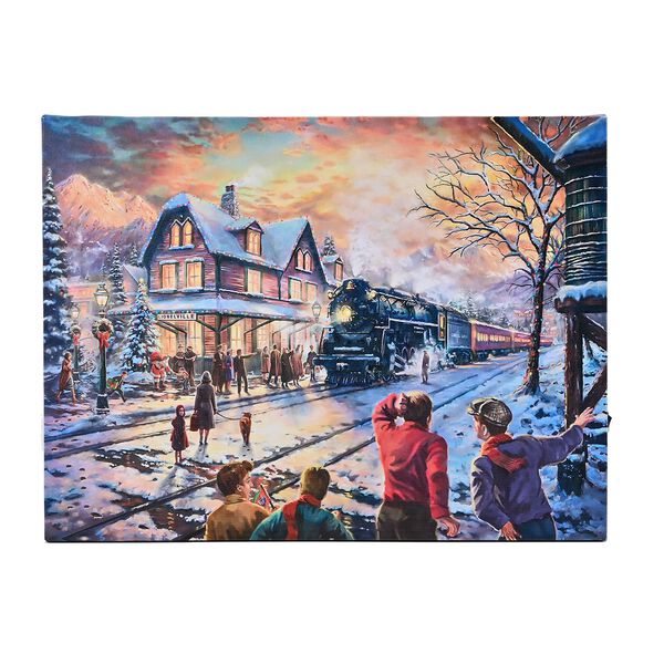 Gem&auml;lde mit Winterdruck und LED