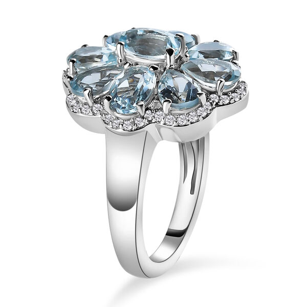 Espirito Santo Aquamarin und Zirkon Ring, ca. 3,92 ct. image number 6