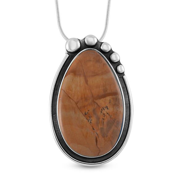 Bild Jasper Halskette ca. 60 cm + 10 cm Extender, Reiner Edelstahl ca. 95.00 ct image number 0