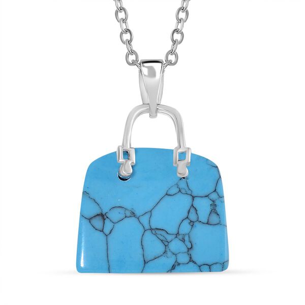 Blauer Howlit Anh&auml;nger mit 50+5cm Kette - 50 ct.