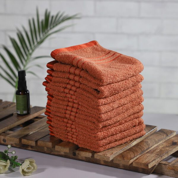 10er-Set - Frotteehandt&uuml;cher aus 100% &auml;gyptischer Baumwolle, Terracotta image number 2
