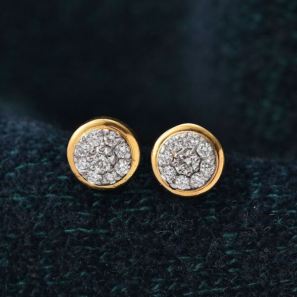 LUXURIANT SI-GH Labor Diamant Ohrringe, 925 Silber Gelbgold Vermeil - 0,50 ct. image number 2