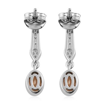 AA Ceylon kaiserliche Granat und wei&szlig;e Zirkon-Ohrh&auml;nger - 1,34 ct.