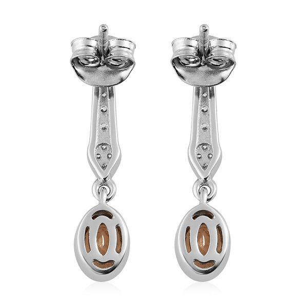 AA Ceylon kaiserliche Granat und weiße Zirkon-Ohrhänger - 1,34 ct. image number 4