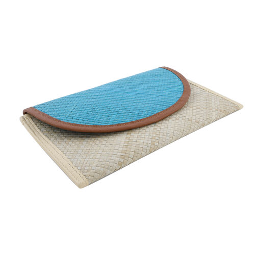 Clutch aus Pandan Blättern, Blau image number 1