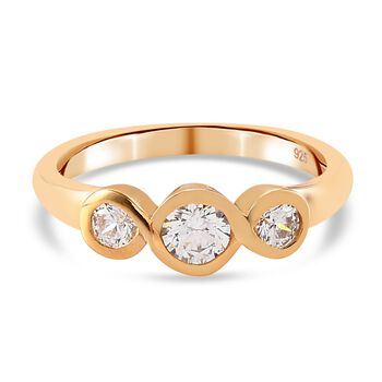 LUSTRO STELLA Hergestellt mit SWAROVSKI ZIRKONIA Ring 585 Vergoldet (Gr&ouml;&szlig;e 16.00) ca. 0,85 ct