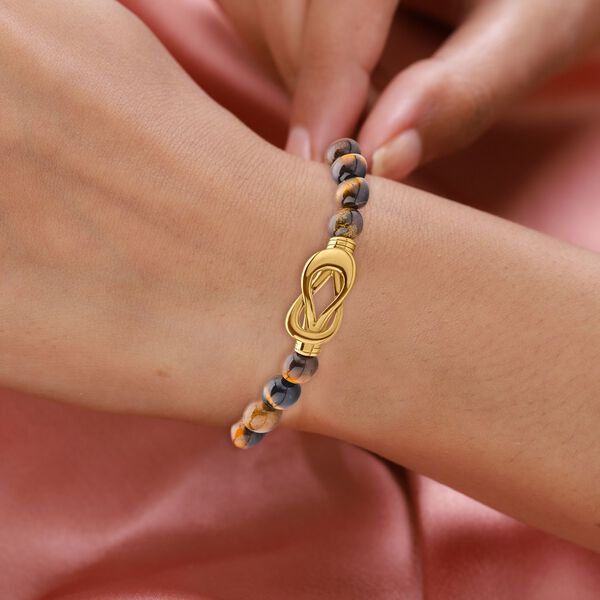 Gelbes Tigerauge Armband, ca. 20 cm, Edelstahl goldfarben ca. 112.50 ct image number 3