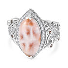 D&rsquo;joy AA Natrolith, Wei&szlig;er Zirkon Ring 925 Silber rhodiniert (Gr&ouml;&szlig;e 18.00) ca. 6,38 ct