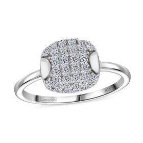 LUXURIANT SGL zertifizierter SI-GH Labor Diamant Ring, 925 Silber rhodiniert - 0,50 ct.