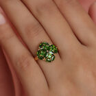 Natürlicher Chromdiopsid Ring 925 Silber vergoldet  ca. 2,29 ct image number 2