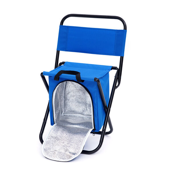 Campingstuhl mit eingebauter K&uuml;hltasche, 32x27x34 cm, Blau image number 3