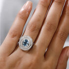 Kambodschanischer blauer und Weißer Zirkon Ring 925 Silber platiniert (Größe 16.00) ca. 3,98 ct image number 2