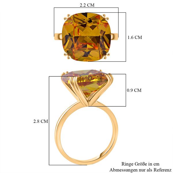 Kanariengelber kubischer Zirkonia-Ring image number 4