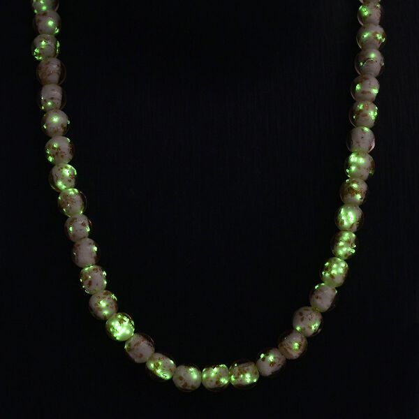 Weiße Halskette im Murano-Stil, 50+5cm image number 3