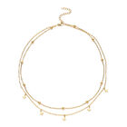 2-lagige Halskette, ca. 36 cm, Edelstahl IP-Gold