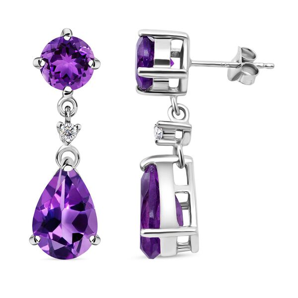 Afrikanische Amethyst Ohrringe, 925 Silber platiniert ca. 7.82 ct image number 3