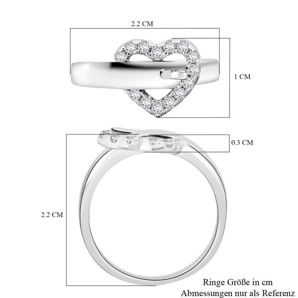 LUSTRO STELLA wei&szlig;er Zirkonia Herzring image number 6