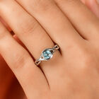 Kambodschanischer blauer Zirkon Ring 925 Silber platiniert (Größe 16.00) ca. 0,91 ct image number 2
