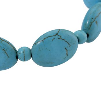 Flexibles blaues rekonstituiertes Howlith Armband - 135 ct.