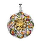 Citrin, Mehrfarbig-Turmalin Anhänger 925 Silber rhodiniert ca. 9.44 ct