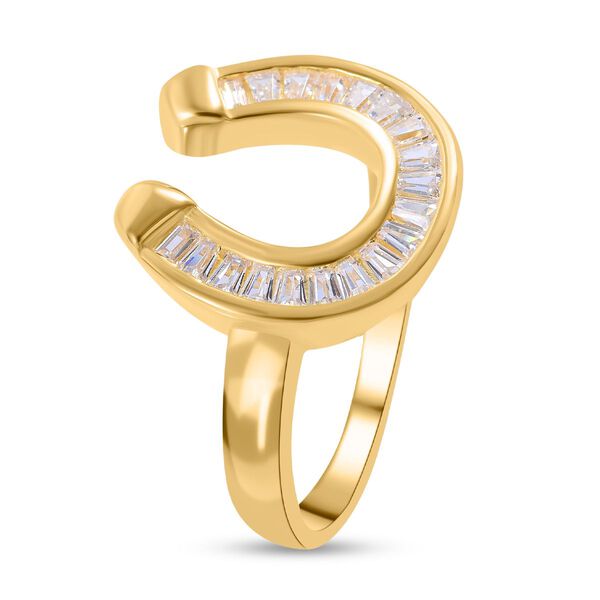 Lustro Stella - Wei&szlig;er Zirkonia Ring, 925 Silber vergoldet, ca. 0,72 ct image number 4