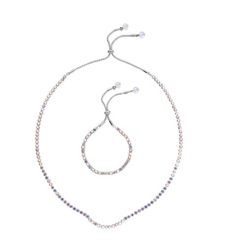 Mehrfarbige Kristall-Halskette mit Armband - 136 ct. image number 0