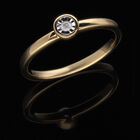 I2 Diamant Solitär Ring in Silber mit Gelbgold Vermeil image number 2