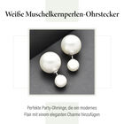Mode weiße Muschelperlen-Ohrstecker image number 6