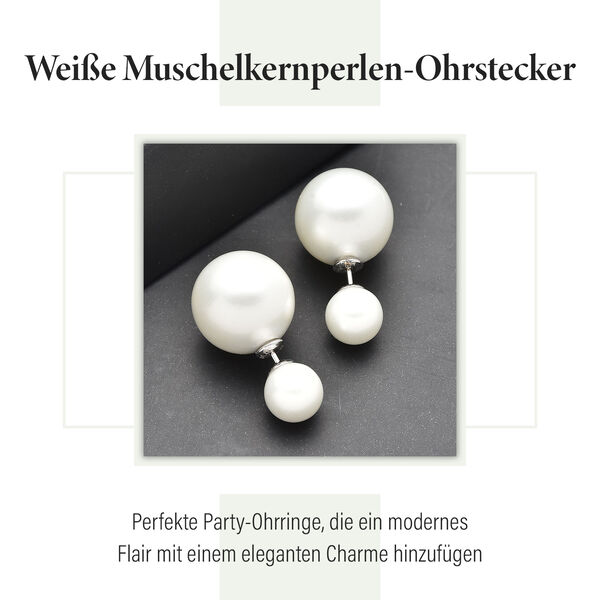 Mode weiße Muschelperlen-Ohrstecker image number 7