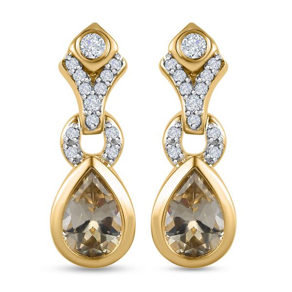 AAA Turkizit und wei&szlig;er Zirkon-Ohrringe - 1,73 ct.