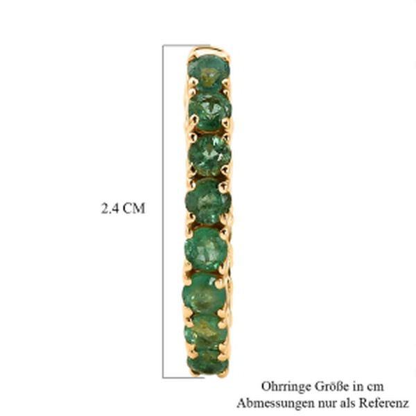 D'Joy AAA Kagem Sambischer Smaragd Ohrringe 925 Silber 750 Gelbgold vermeil ca. 3,02 ct. image number 4