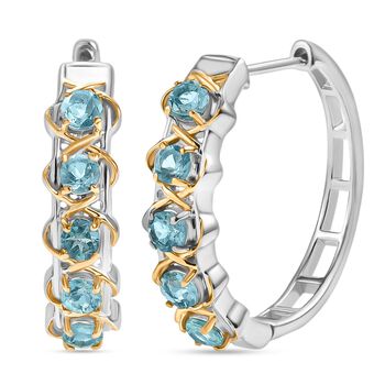 D&rsquo;Joy zweifarbige Paraiba Apatit Creolen - 1,28 ct.