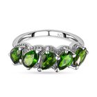 Natürlicher Chromdiopsid Ring, 925 Silber platiniert (Größe 21.00) ca. 2.18 ct