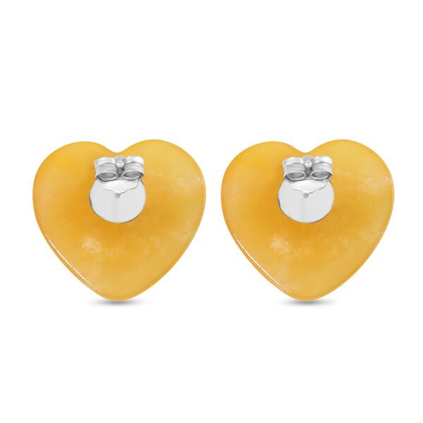 Gelbe Jade Herz Ohrringe - 35 ct. image number 5