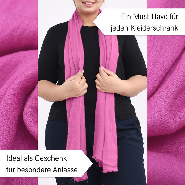 La Marey - Luxuriöser und weicher Schal aus 100 % Kaschmirwolle, 70 x 195 cm, Rosa image number 2
