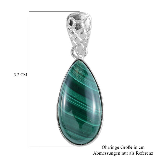 Malachit Silber Solitär-Anhänger 12,30 Ct image number 6